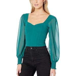 Abercrombie & Fitch - Long-Sleeve Sweetheart Puff Sleeve Top